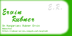 ervin rubner business card